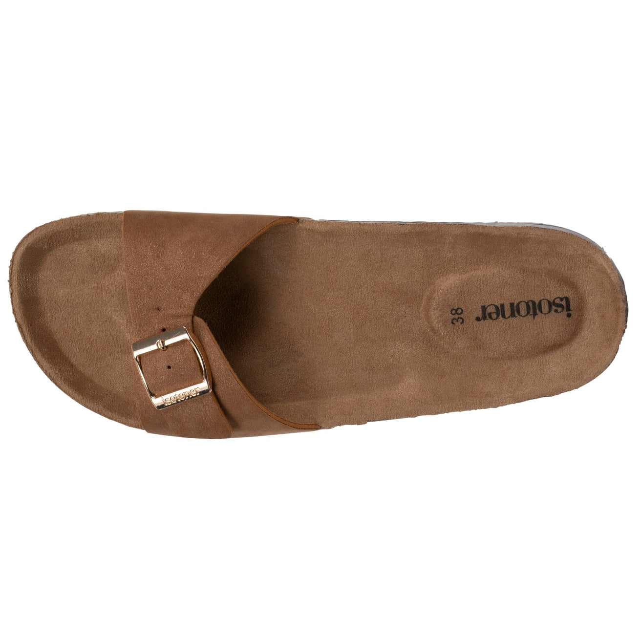 Mules sandalias Mujer sola tira Camel