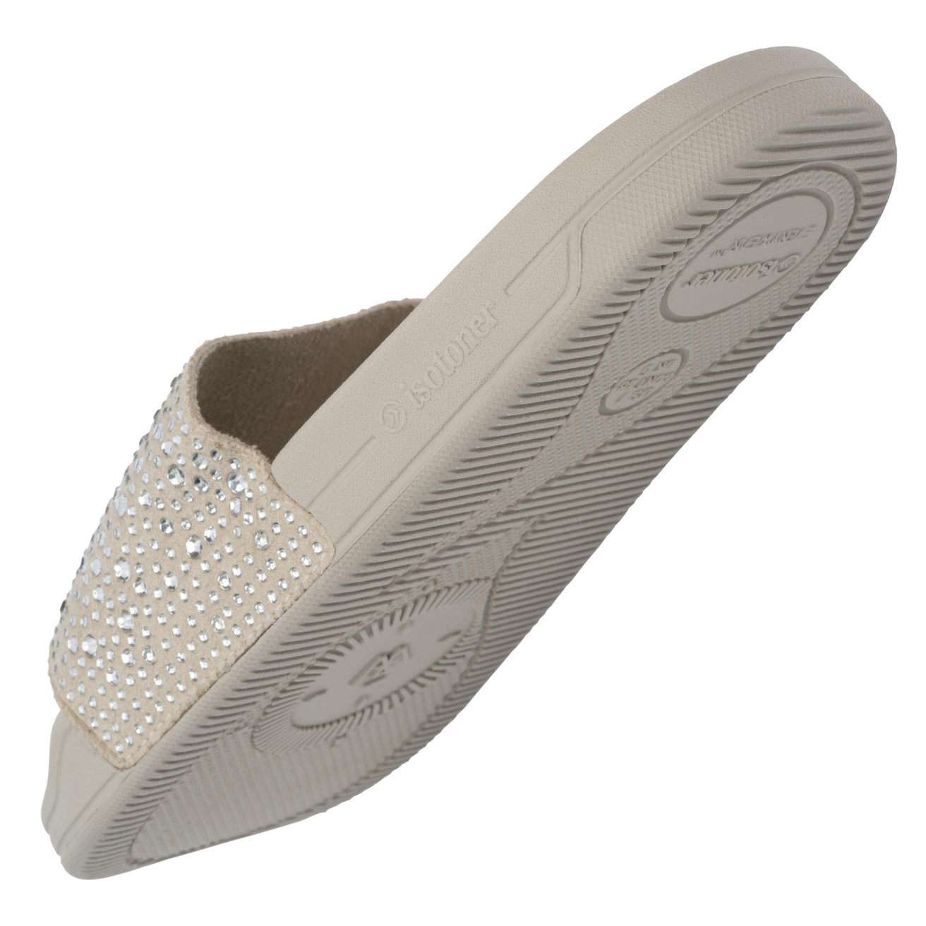 Mules chancletas Mujer brillante Beige