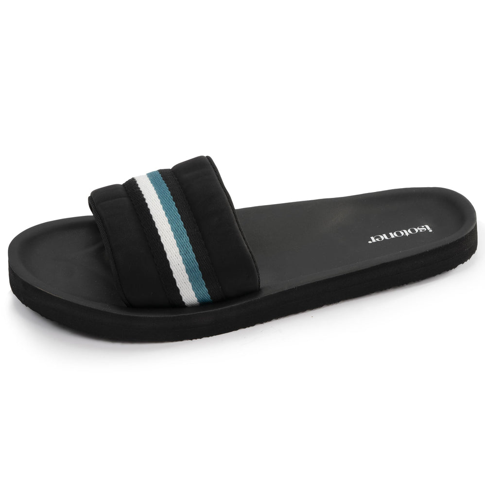Mules chancletas Hombre moldeadas Negro/Azul - Isotoner