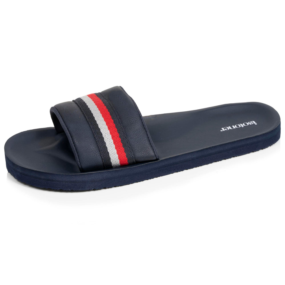 Mules chancletas Hombre moldeadas Azul/Rojo - Isotoner