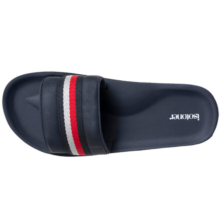 Mules chancletas Hombre moldeadas Azul/Rojo - Isotoner