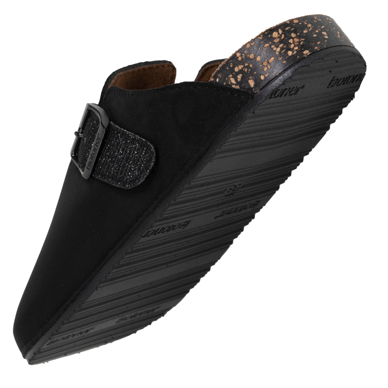 Zuecos Mujer Negro purpurina