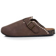 Zuecos Mujer Chocolate bordado
