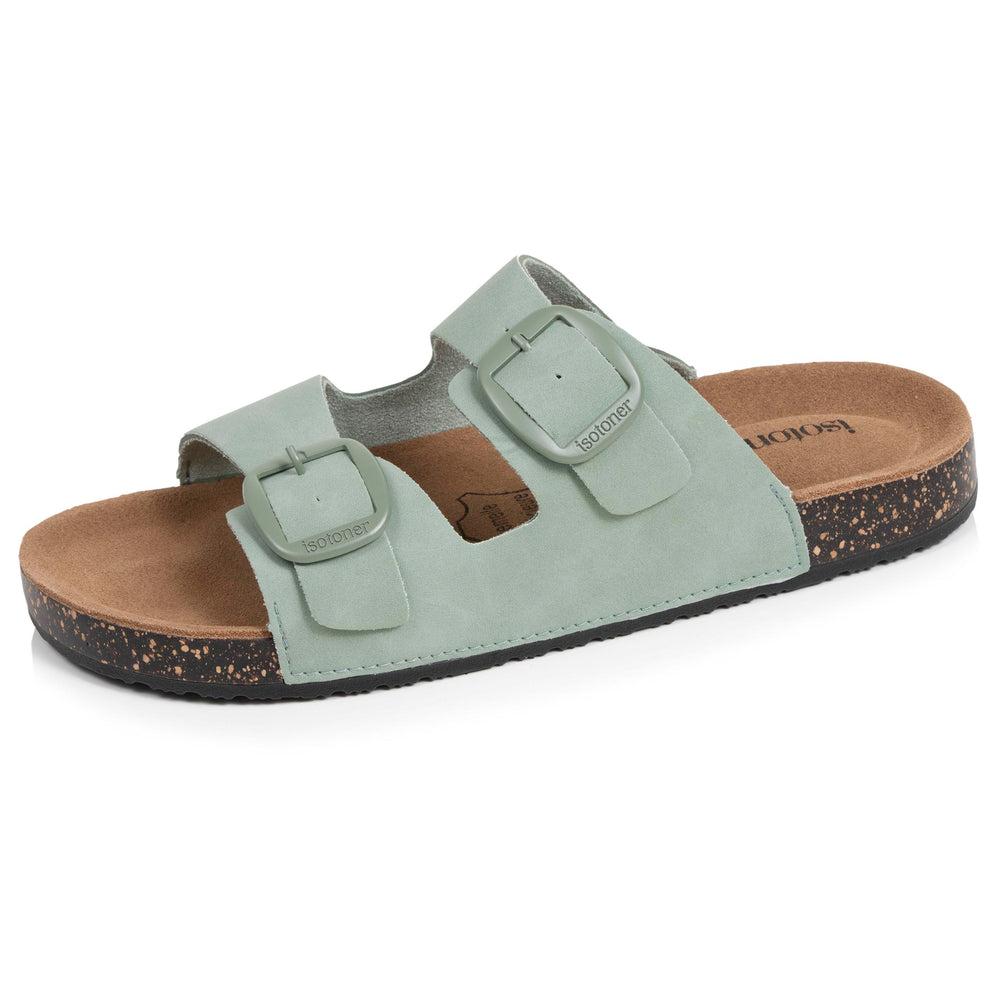 Mules sandalias Mujer Doble Correa Salvia - Isotoner