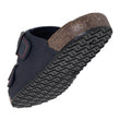Mules sandalias Niños doble tira Marino pespuntes