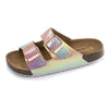 Mules sandalias Niños doble correa Marino multico - Isotoner