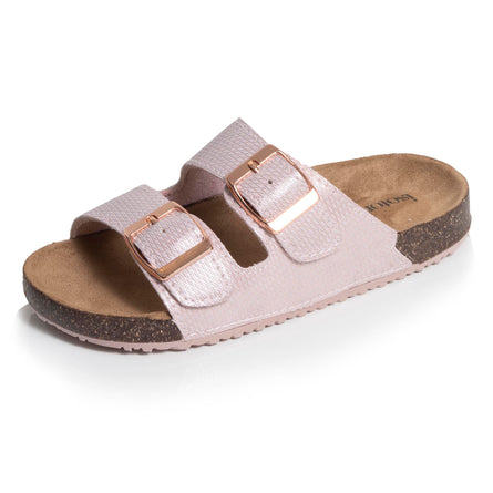 Mules sandalias Niños doble tira Rosa - Isotoner