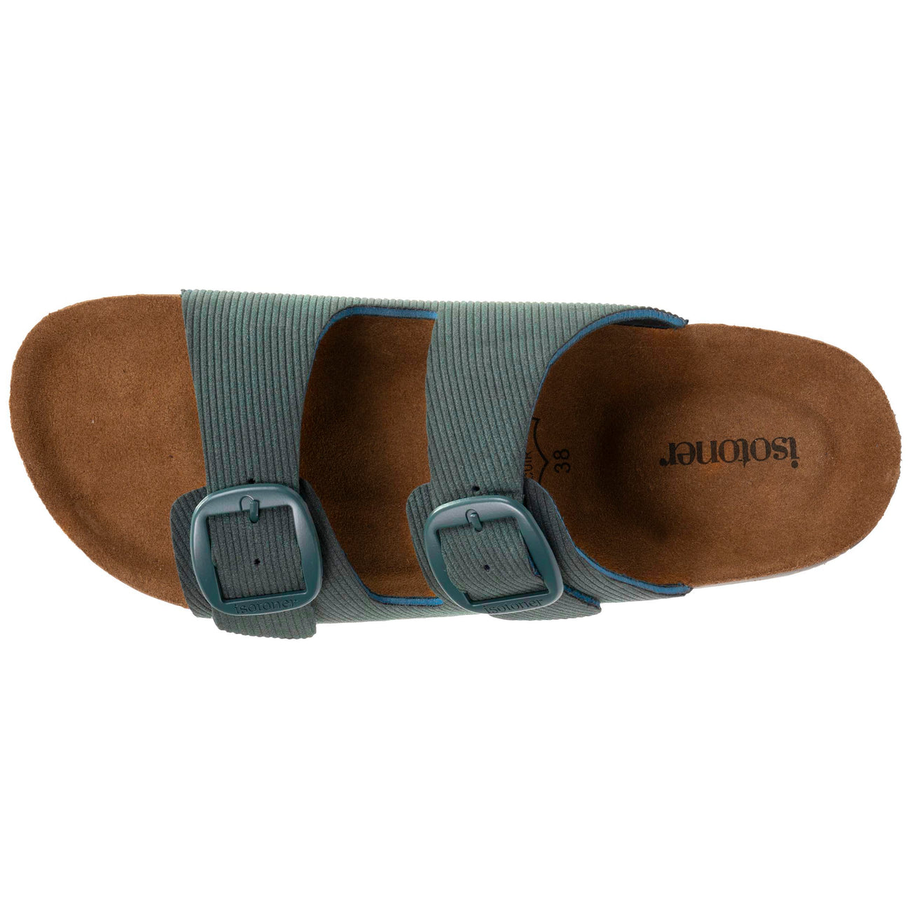 Mules sandalias Mujer Doble Correa Azul Pato