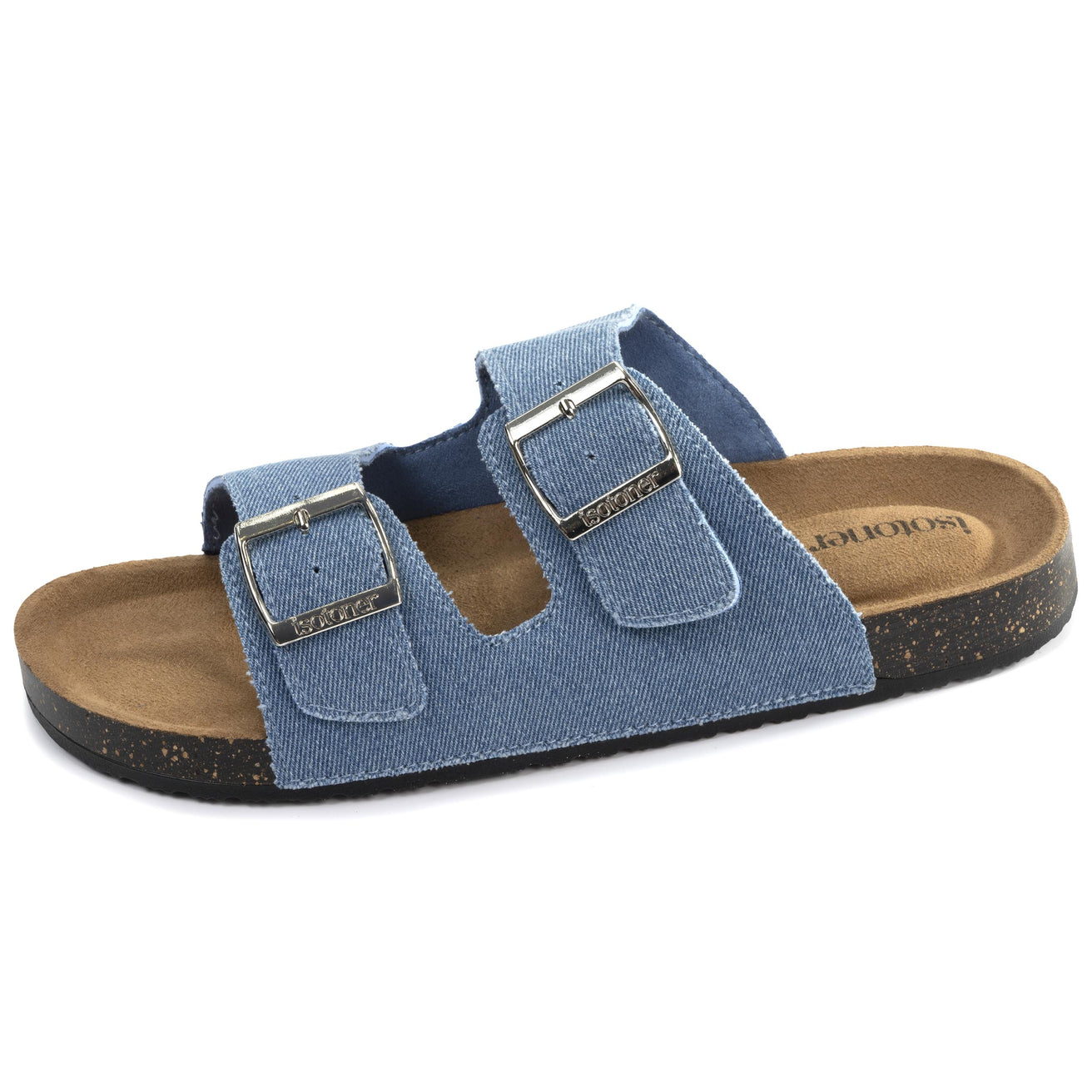Mules sandalias Mujer Doble Correa Azul