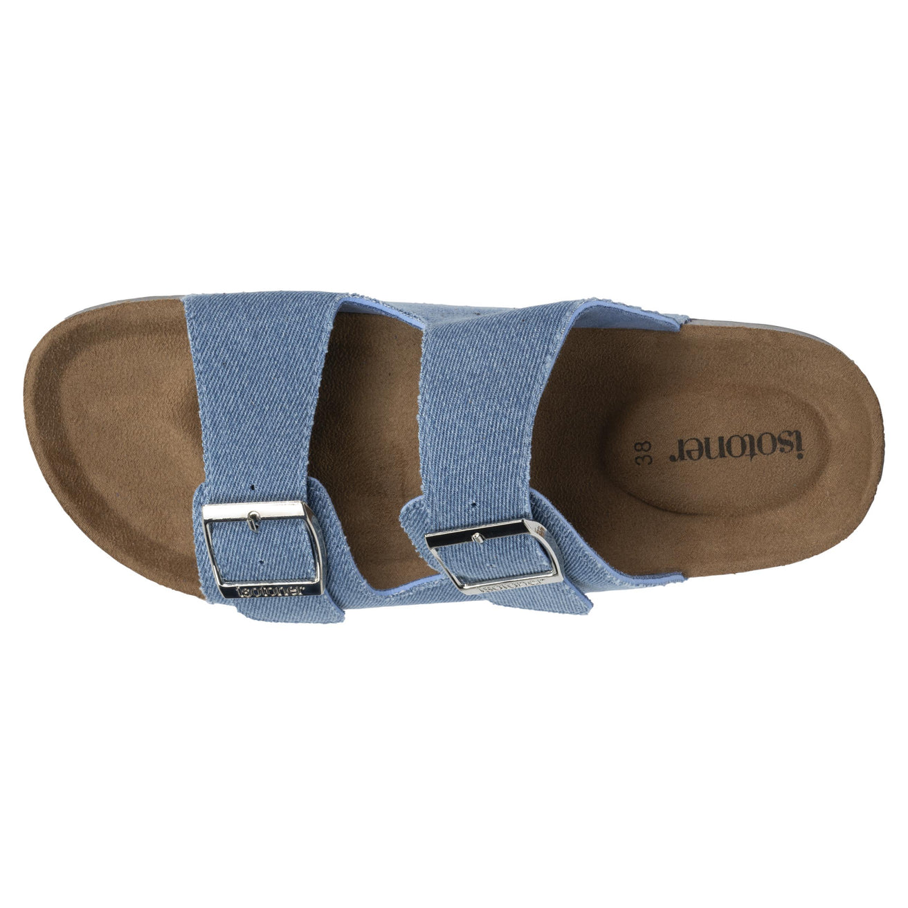 Mules sandalias Mujer Doble Correa Azul