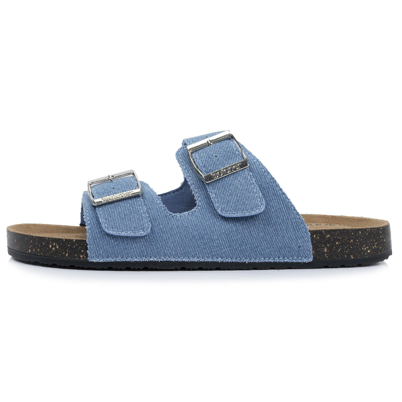 Mules sandalias Mujer Doble Correa Azul