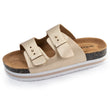 Mules sandalias Mujer Doble Correa plataforma Dorado