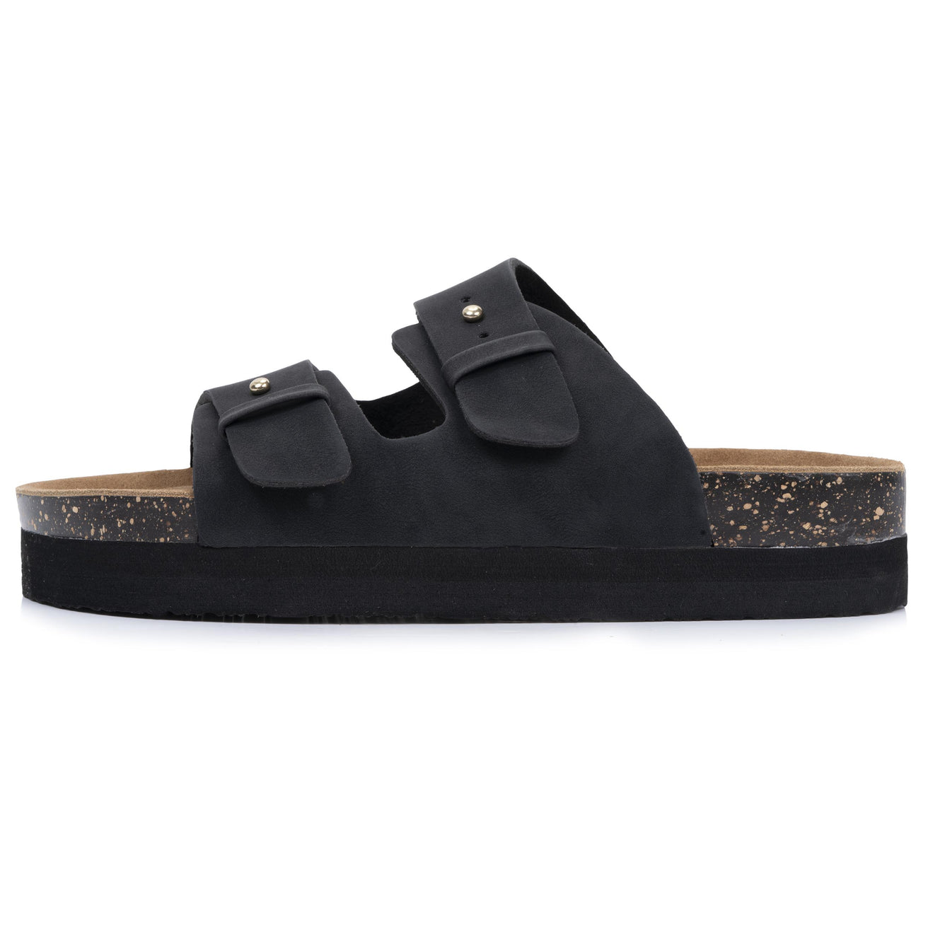 Mules sandalias Mujer Doble Correa plataforma Negro