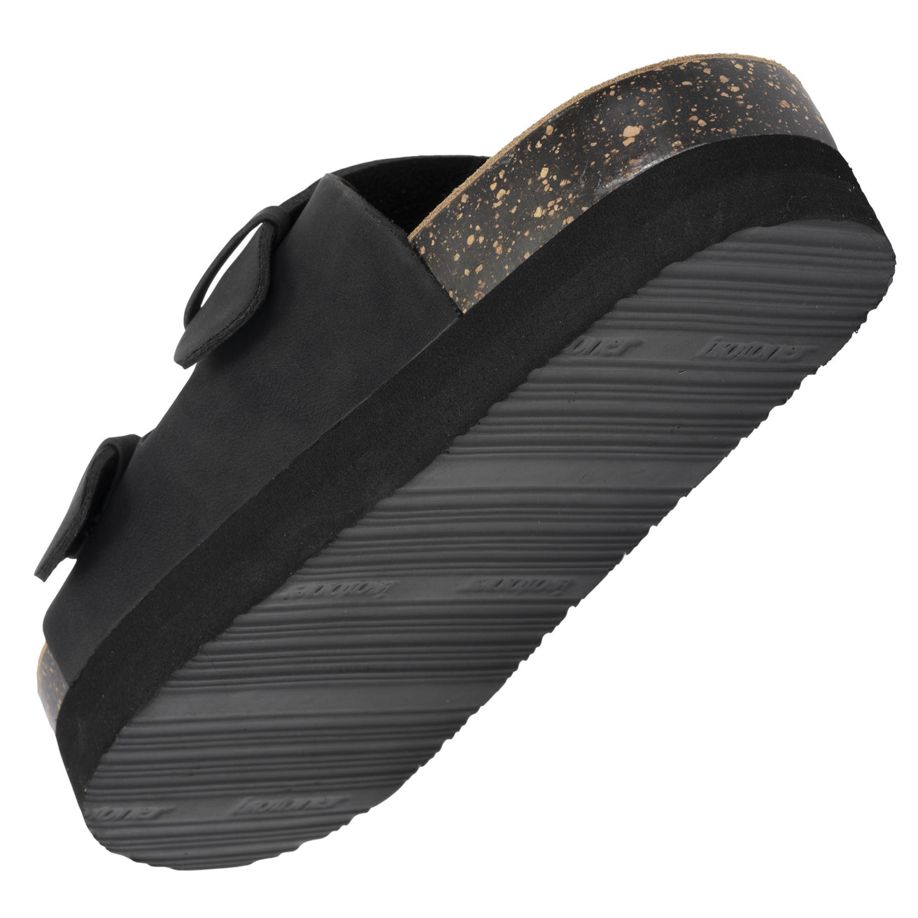 Mules sandalias Mujer Doble Correa plataforma Negro
