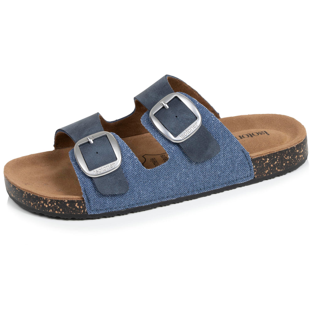 Mules sandalias Mujer Doble Correa Azul vaquero - Isotoner