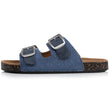 Mules sandalias Mujer Doble Correa Azul vaquero