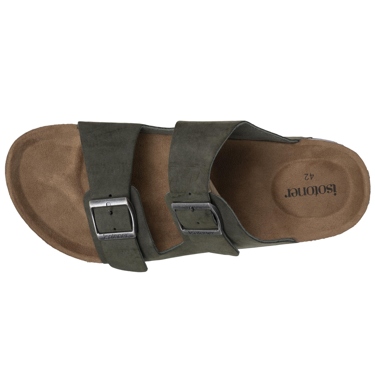 Mules sandalias Hombre Doble Correa Caqui