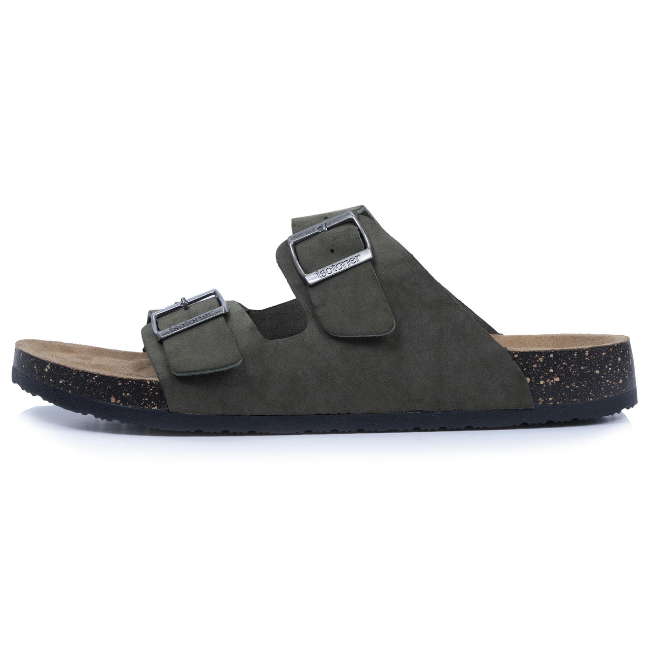 Mules sandalias Hombre Doble Correa Caqui