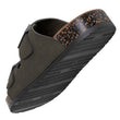 Mules sandalias Hombre doble correa Caqui