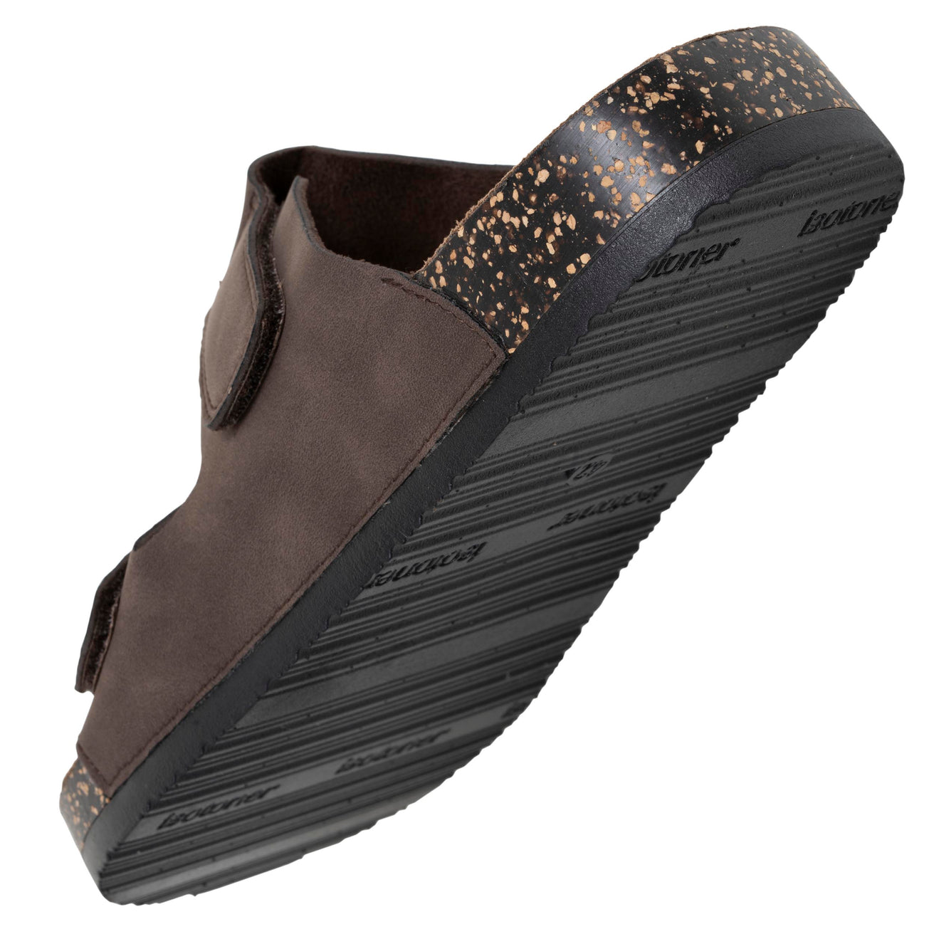 Mules sandalias Hombre Doble Correa Velcros Chocolate