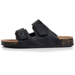Mules sandalias Hombre Doble Correa Velcros Negro