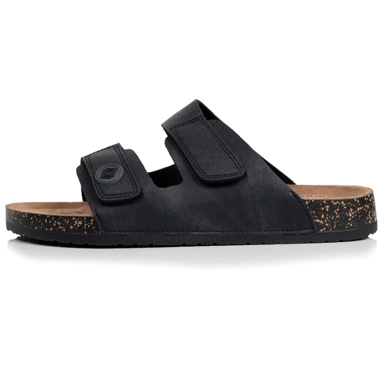 Mules sandalias Hombre Doble Correa Velcros Negro
