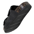 Mules sandalias Hombre Doble Correa Velcros Negro