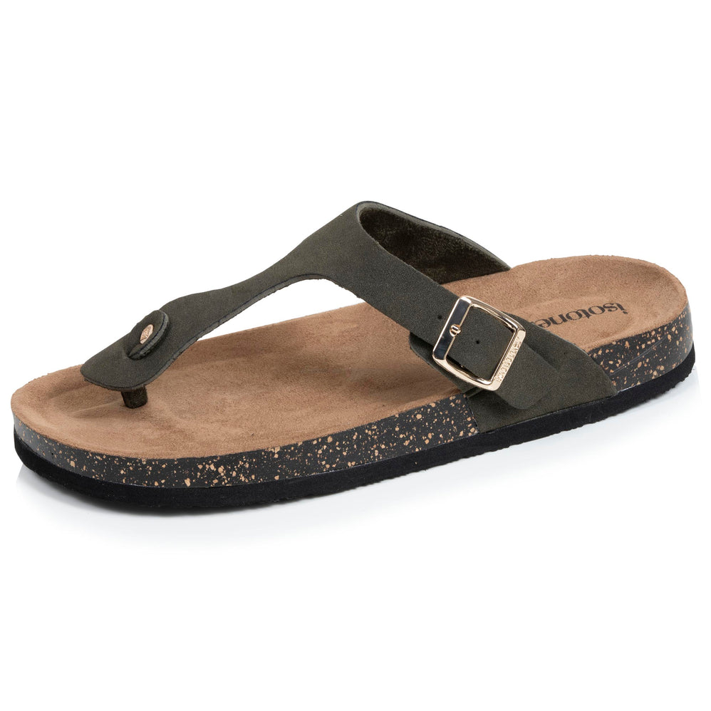 Mules chanclas Mujer Caqui - Isotoner