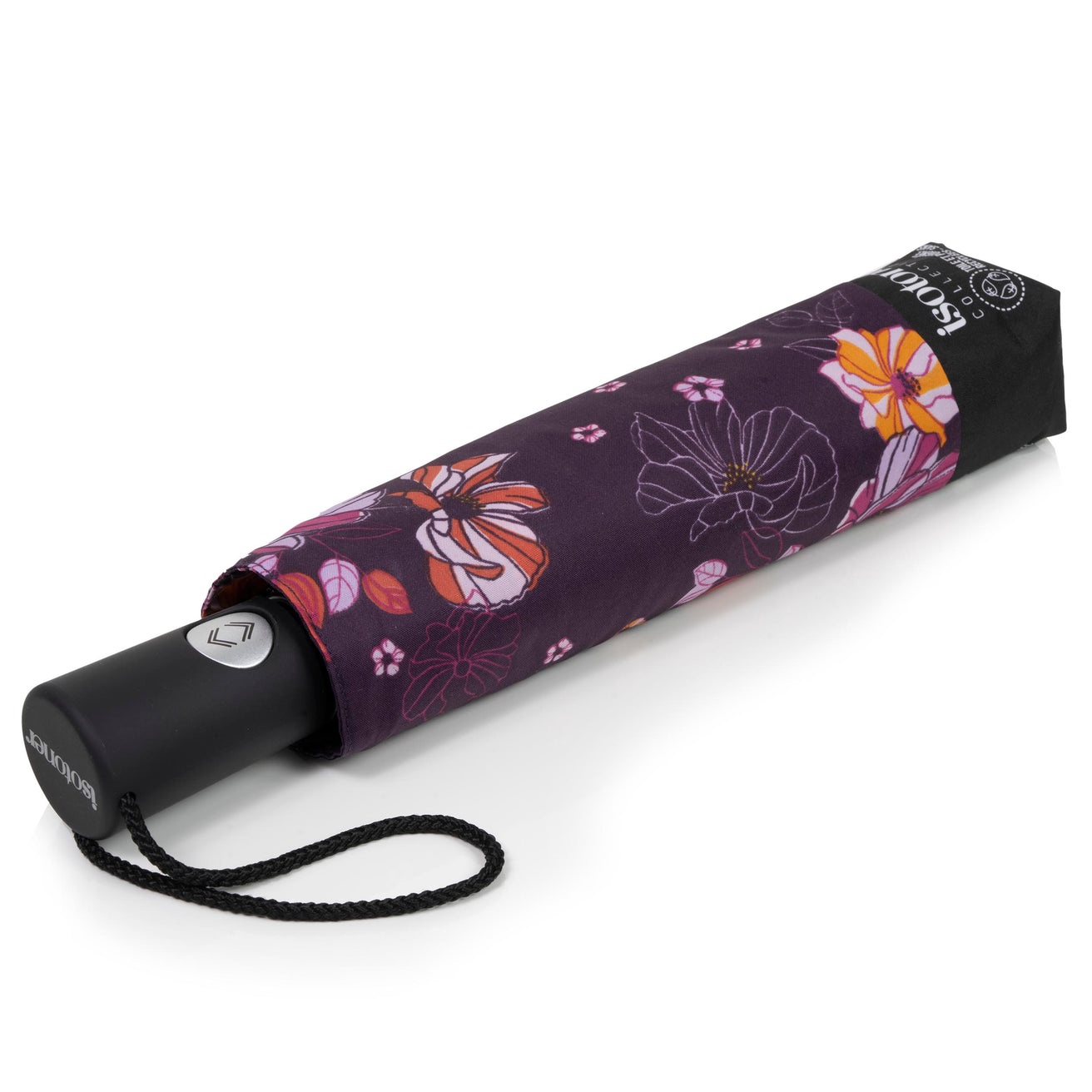 Paraguas Automático Flores Berenjena