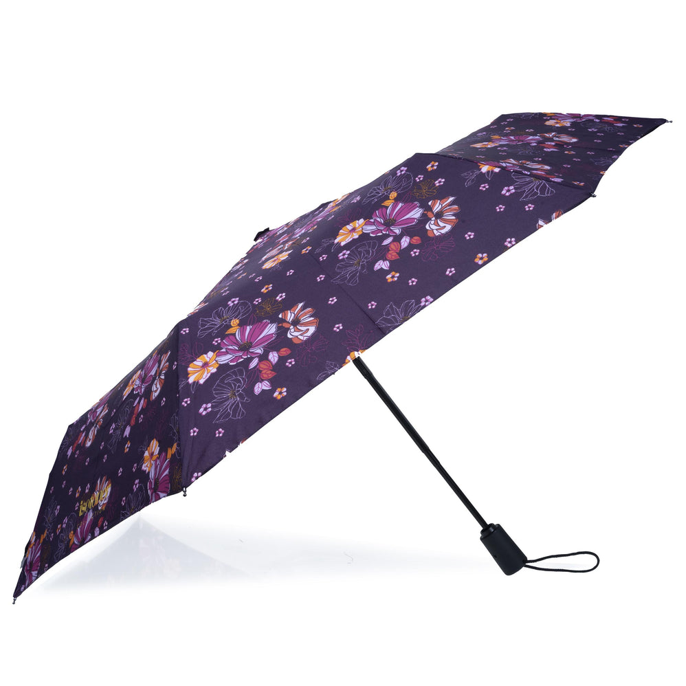Paraguas Automático Flores Berenjena - Isotoner