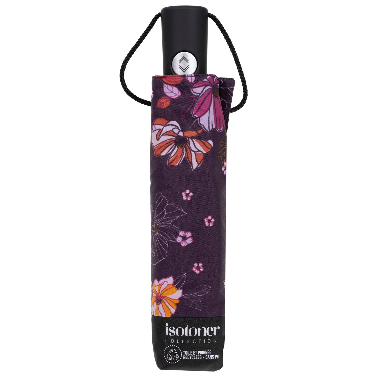 Paraguas Automático Flores Berenjena