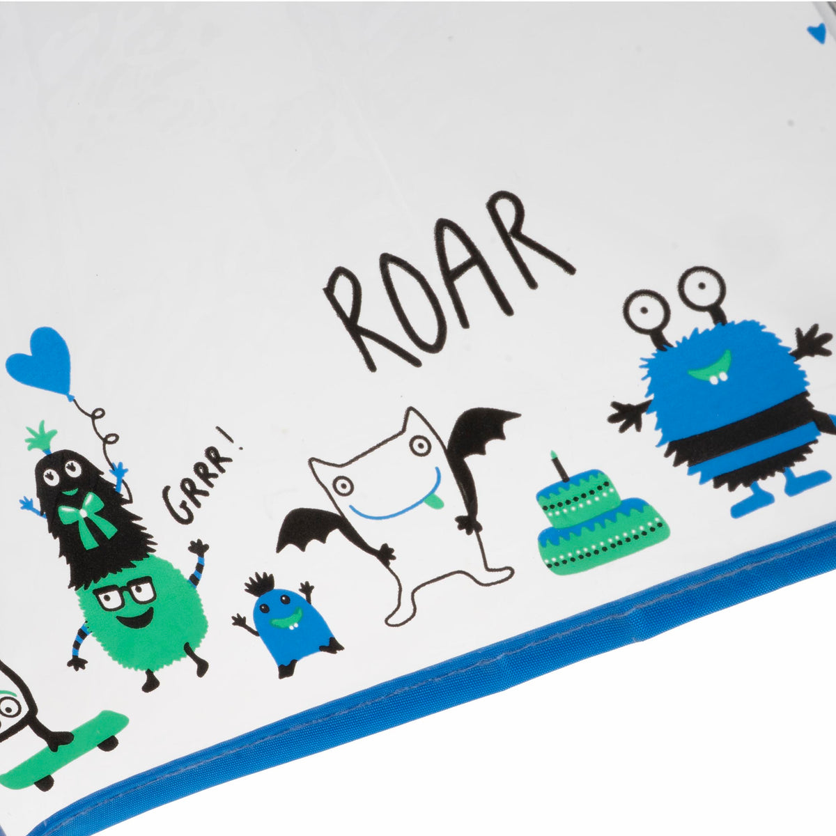 Paraguas Niños transparente PVC/Monstruo Azul