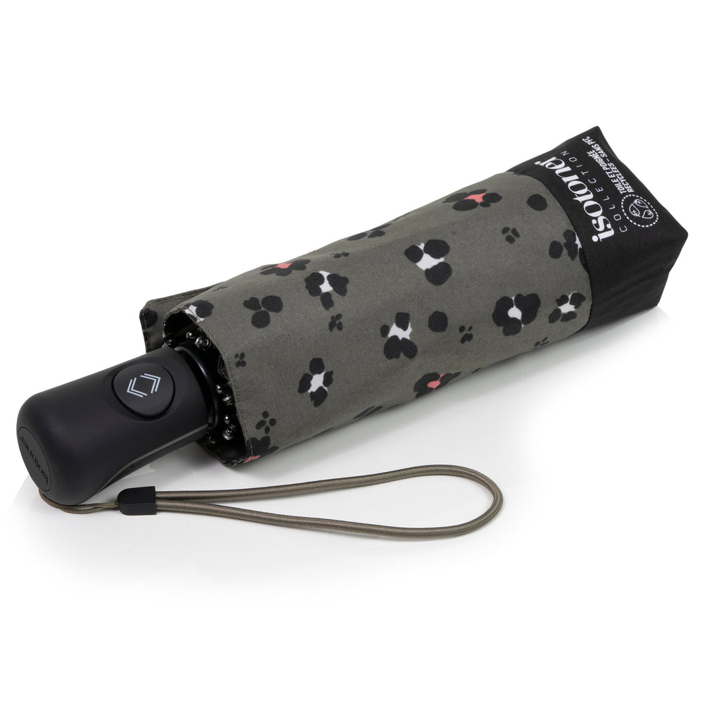 Paraguas Mini Automático Leopardo Caqui - Isotoner