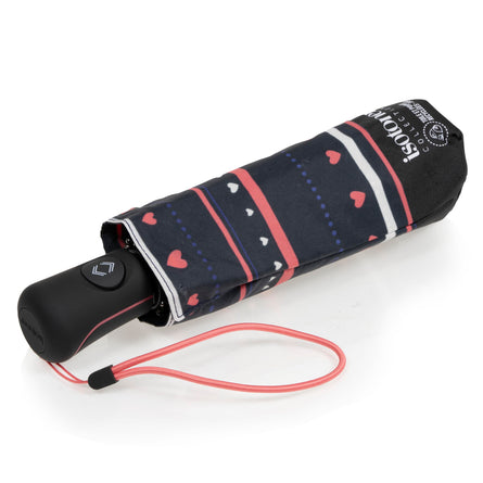 Paraguas Mini Automático Rayas pequeño Corazón - Isotoner