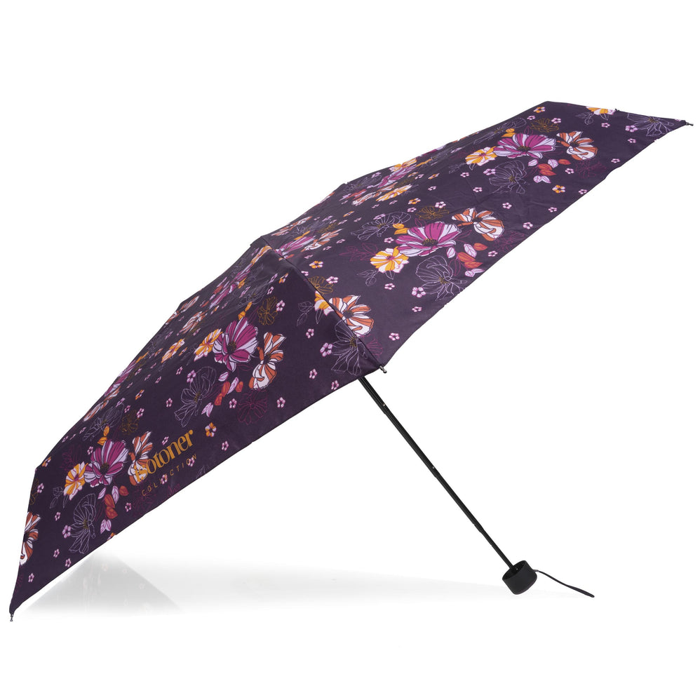 Paraguas Mini Flores Berenjena - Isotoner