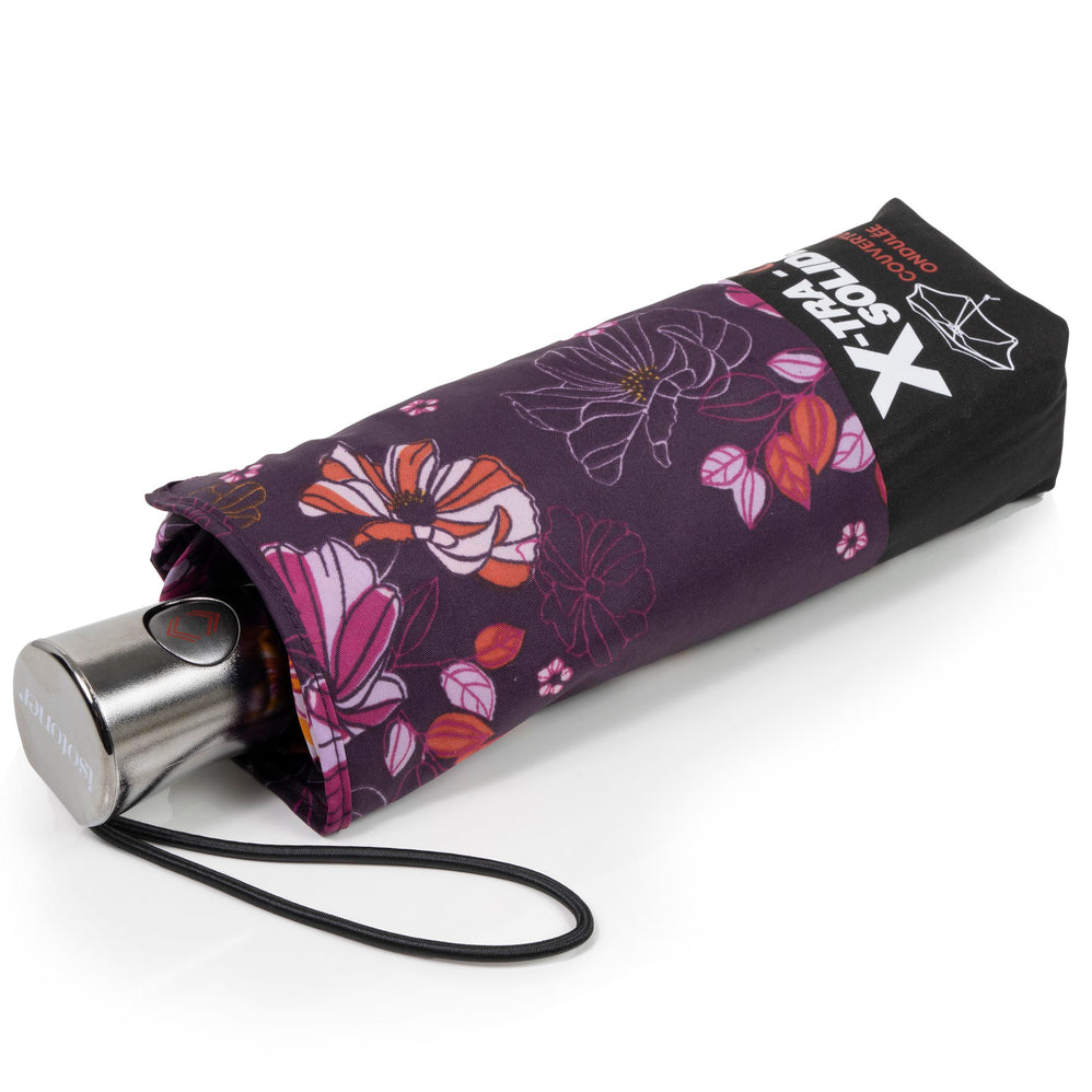 Paraguas ALPHA X-TRA RESISTENTE 23cm Flores Berenjena - Isotoner
