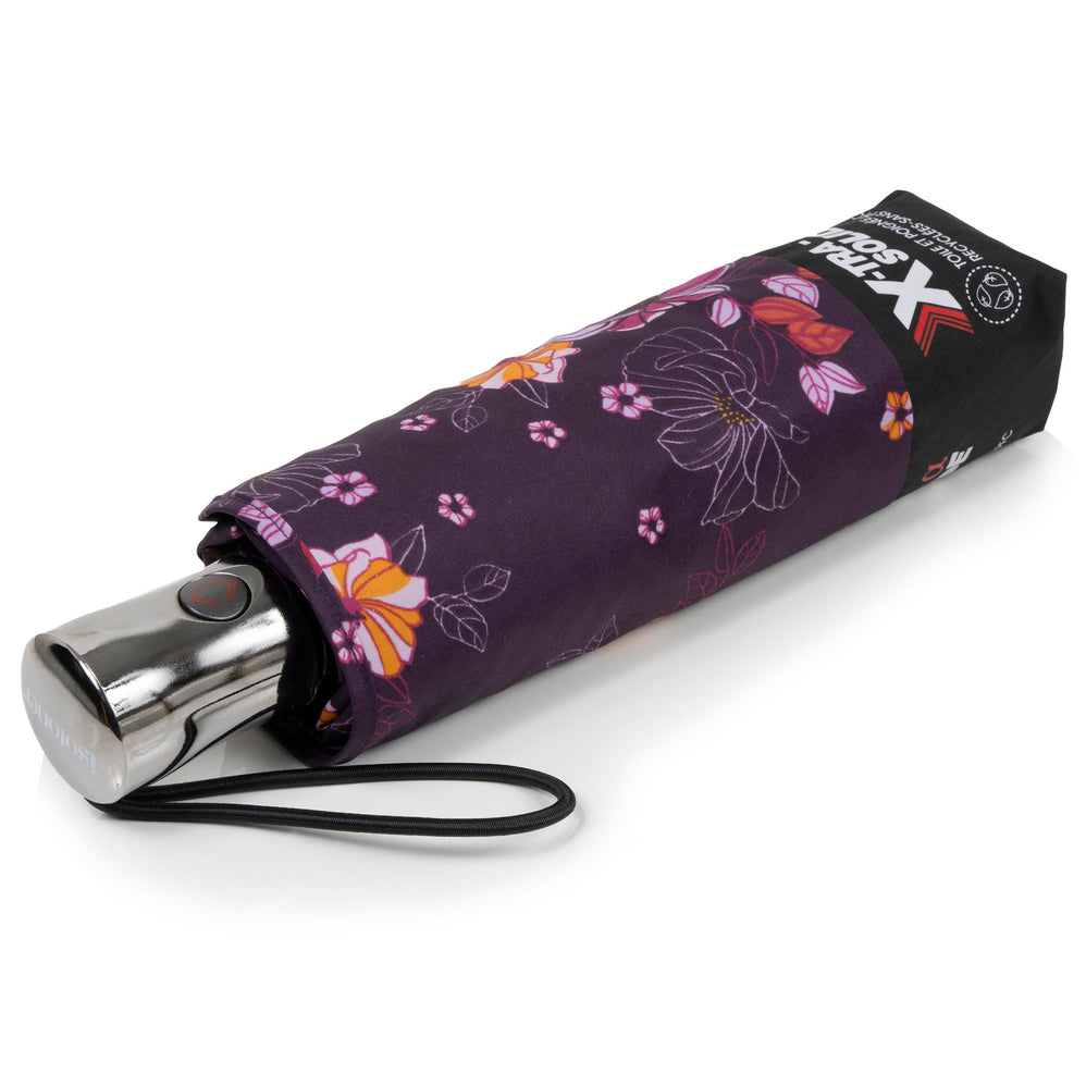 Paraguas X-TRA RESISTENTE ALPHA 28 cm Flores Berenjena - Isotoner