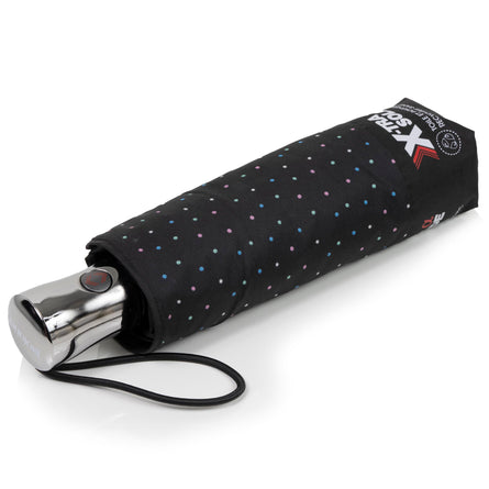 Paraguas X-TRA RESISTENTE ALPHA 28 cm Lunares Mini Negro - Isotoner