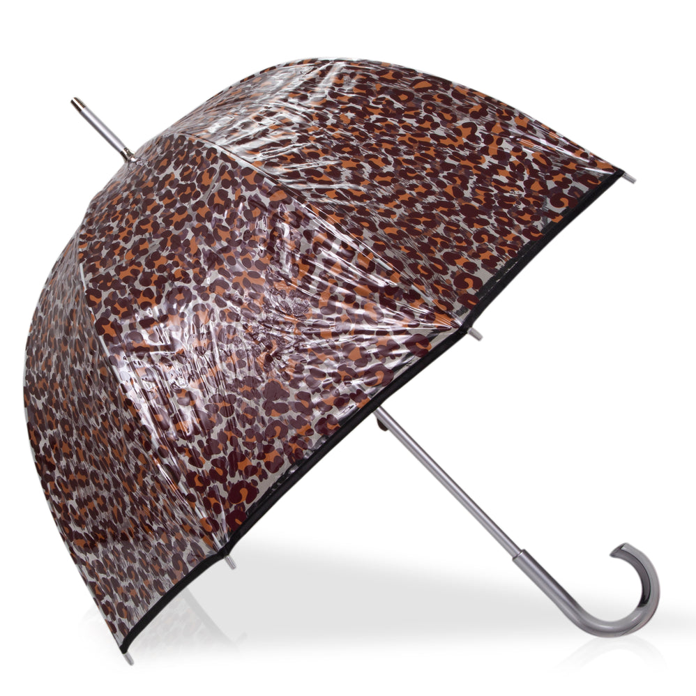 Paraguas Transparente cúpula Leopardo beige - Isotoner
