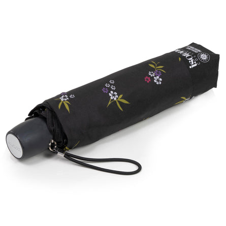 Paraguas sombrilla Negro Pequeñas Flores UPF50+ - Isotoner