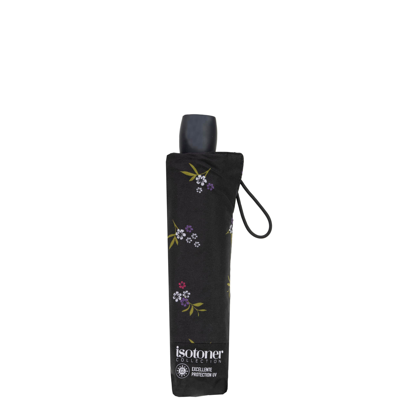 Paraguas sombrilla Negro Pequeñas Flores UPF50+