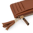 Tarjetero Mujer cremallera Camel