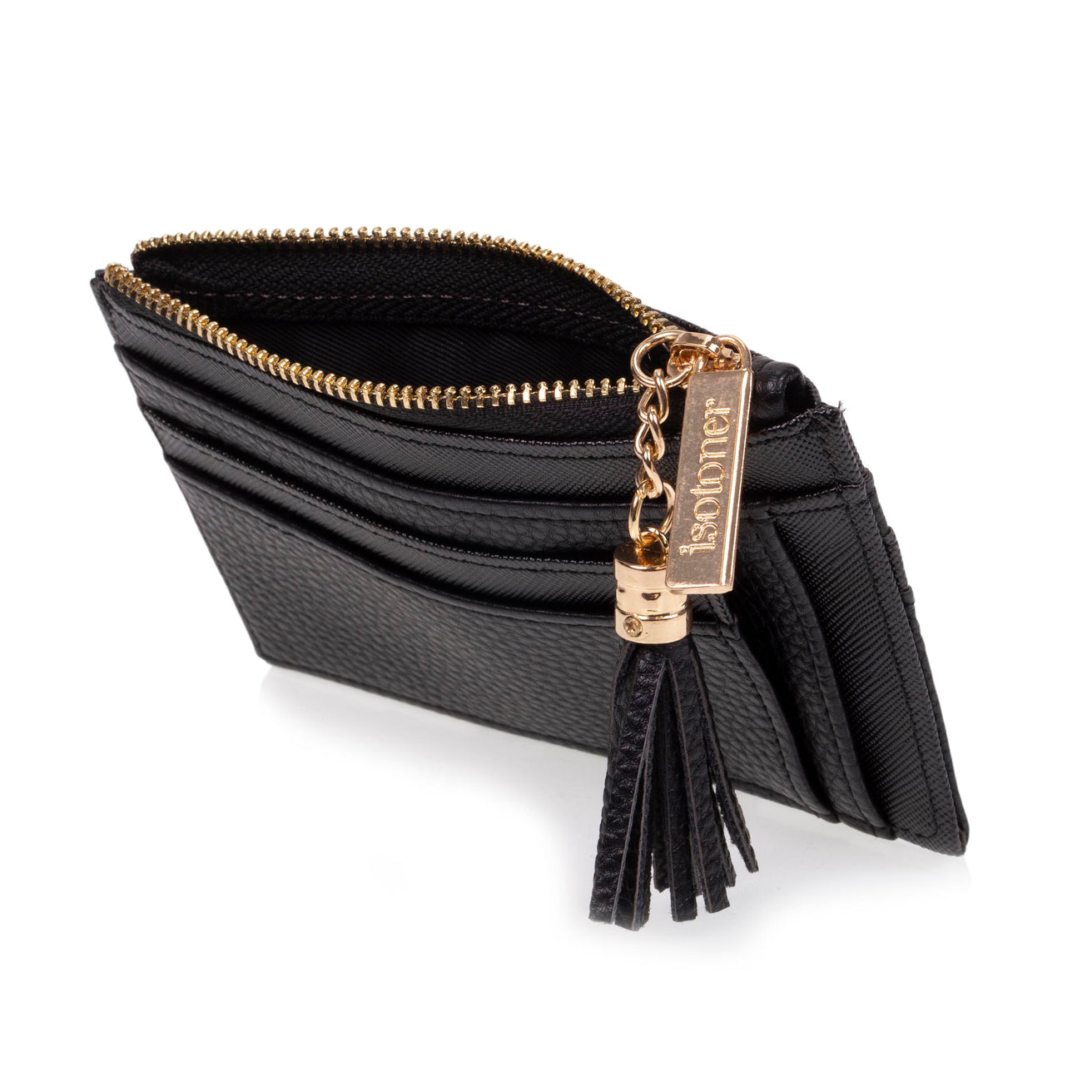 Portatarjetas Mujer cremallera Negro