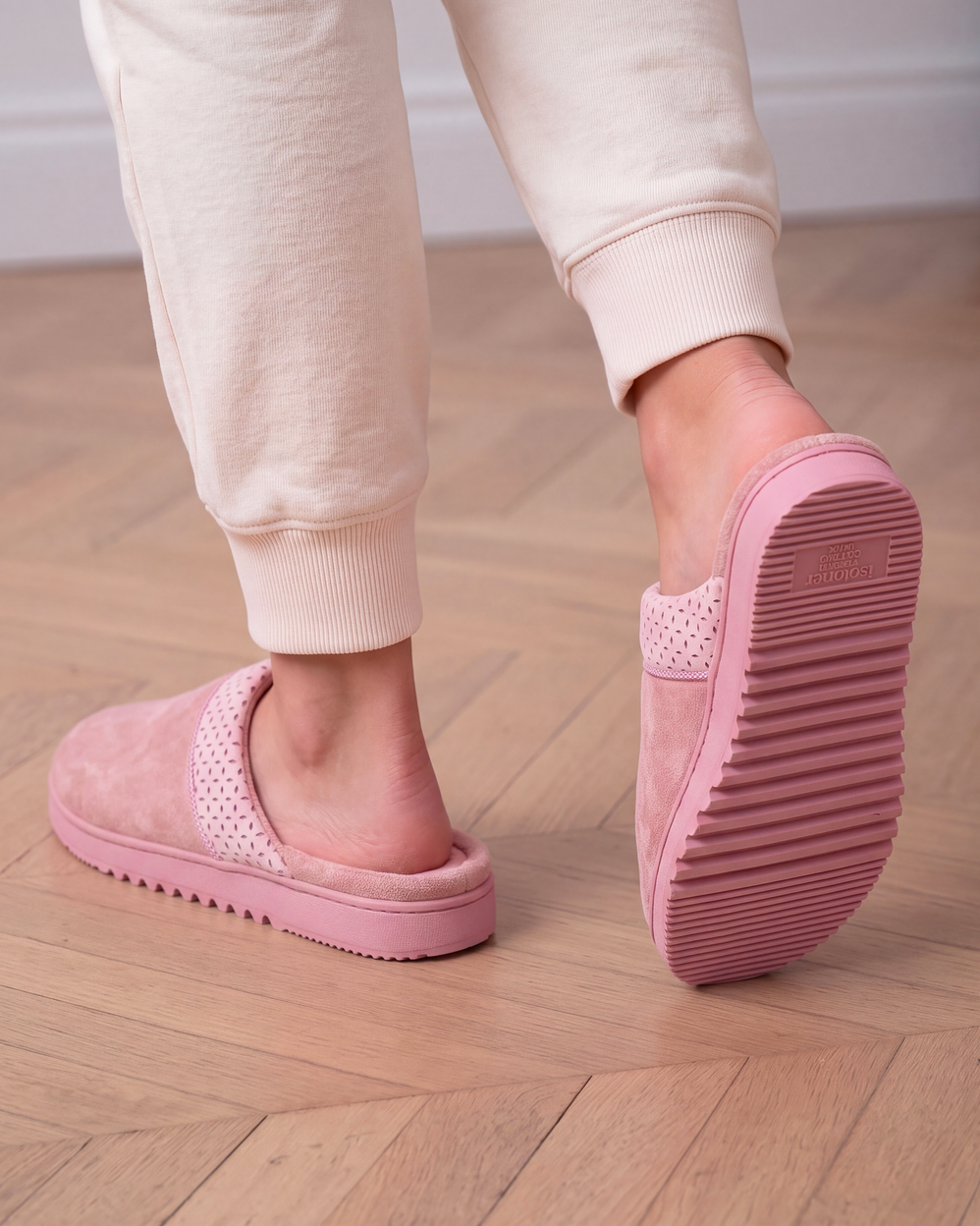 Mujer Zapatillas de casa Chinelas Rosa - Isotoner