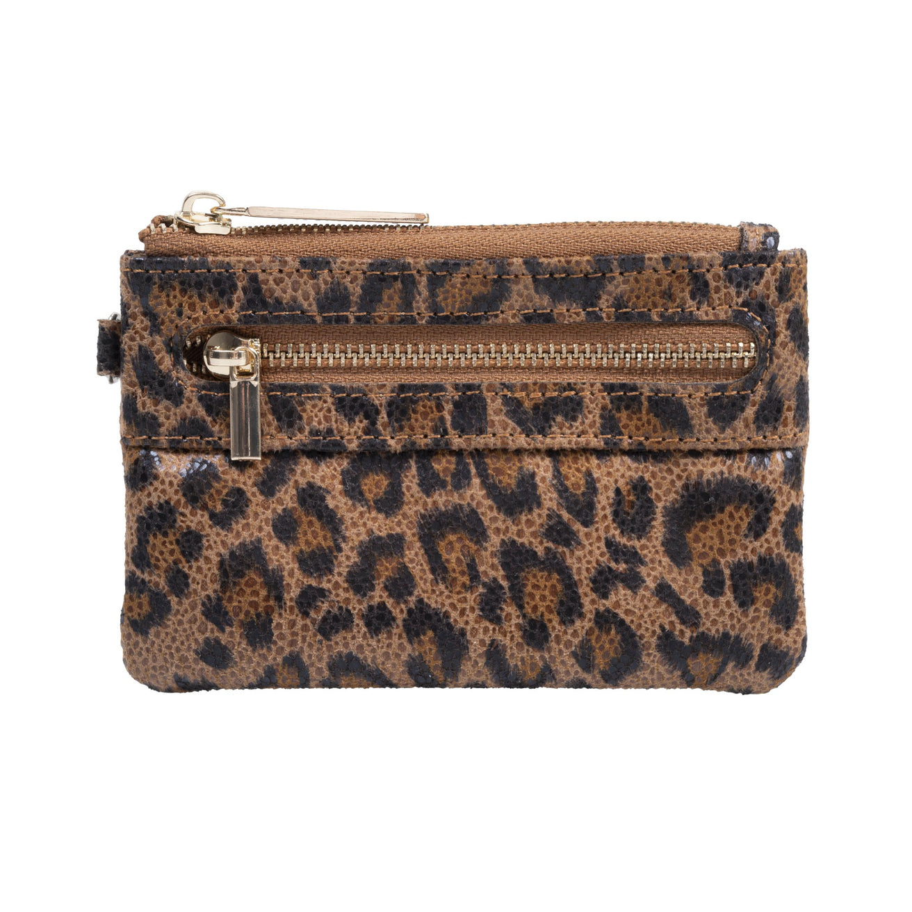 Cartera de leopardo con cremallera Mujer