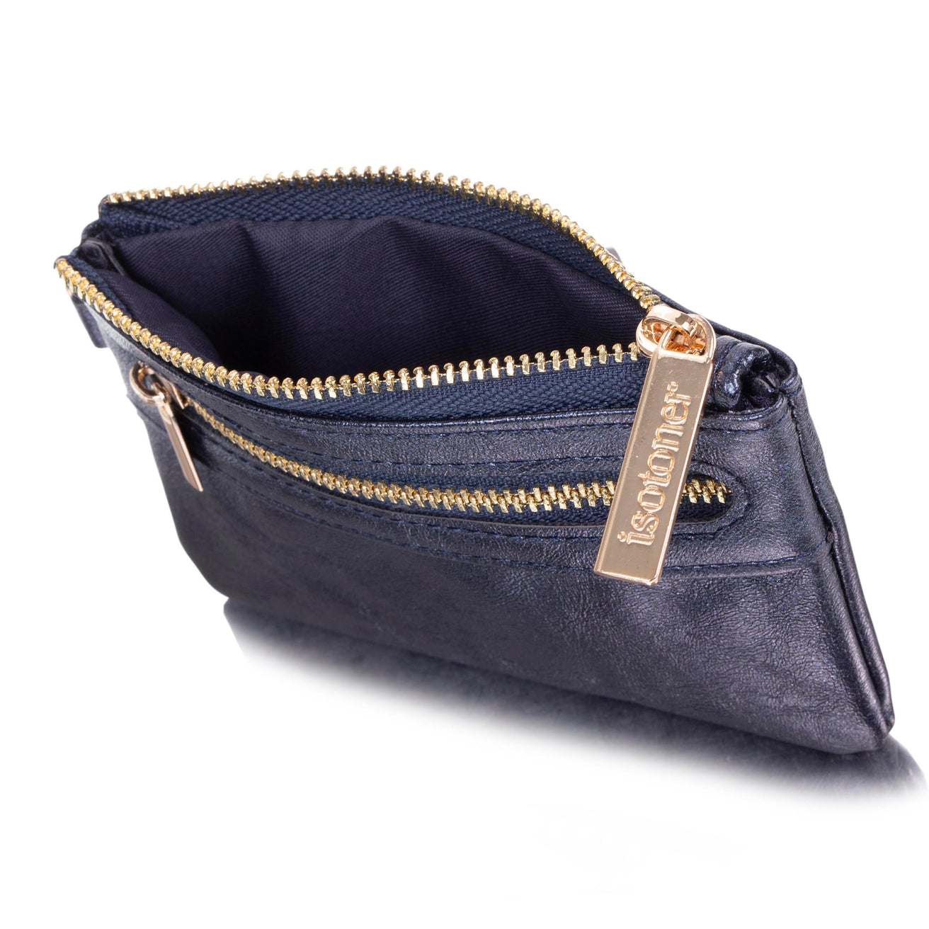Cartera con cremallera Mujer Azul marino