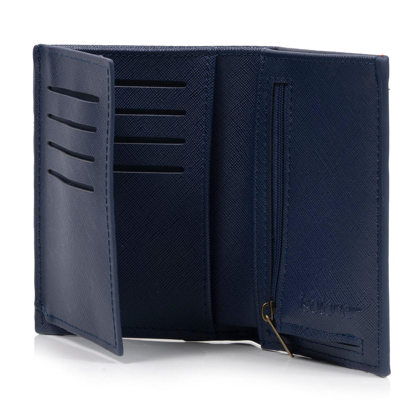 Cartera 3 compartimentos Hombre Azul Marino
