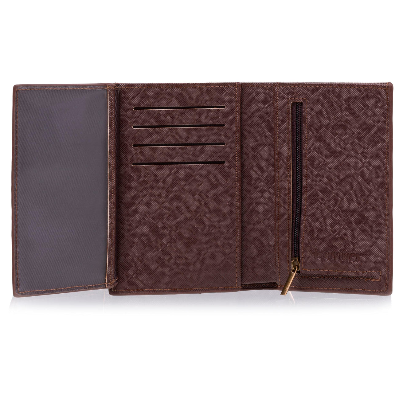 Cartera 3 compartimentos Hombre Marrón