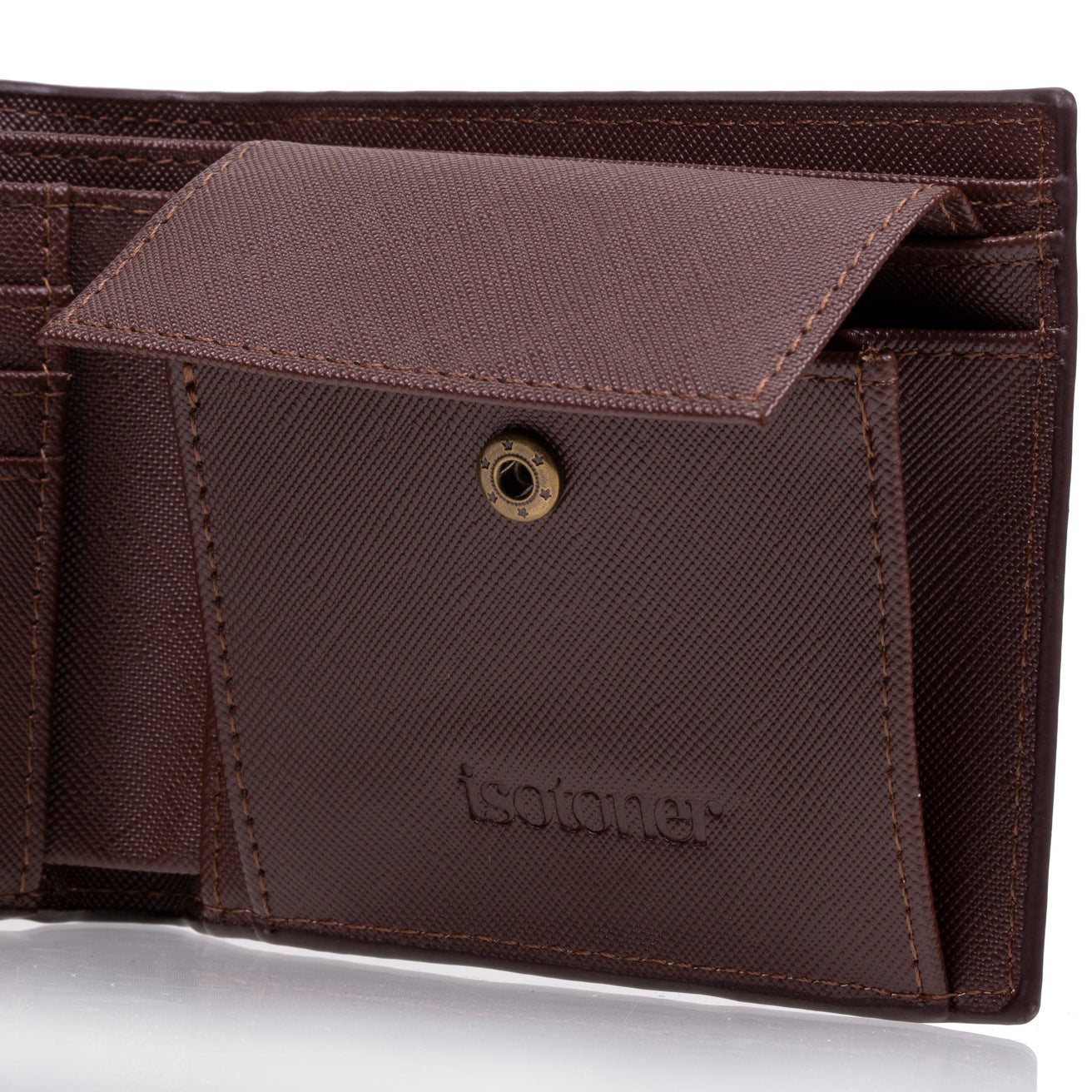 Cartera Hombre con bolsillo a presión Marrón