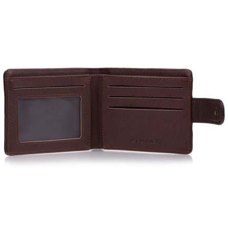Cartera con tapa y broche Hombre Marrón - Isotoner